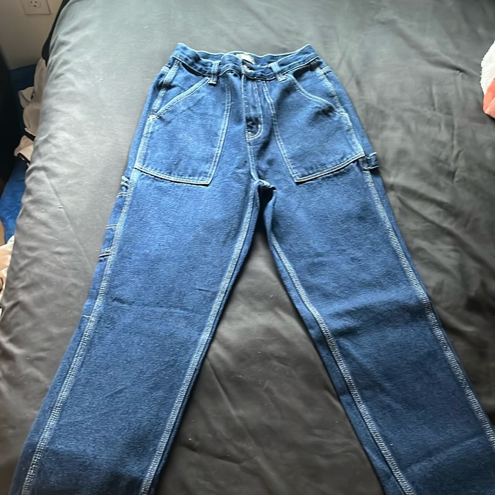 Y2K high rise denim blue jeans full length